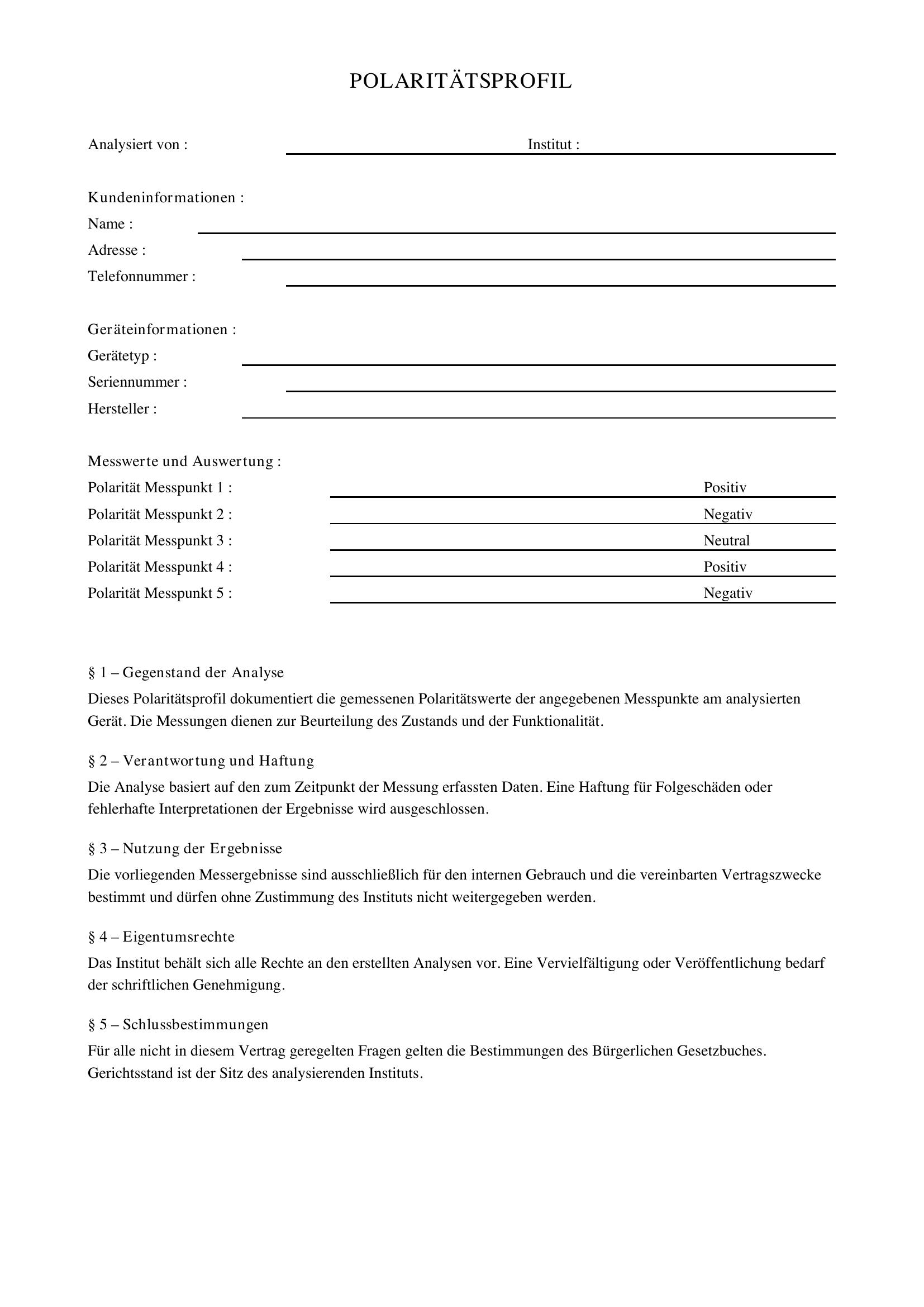 Polaritätsprofil Erstellen